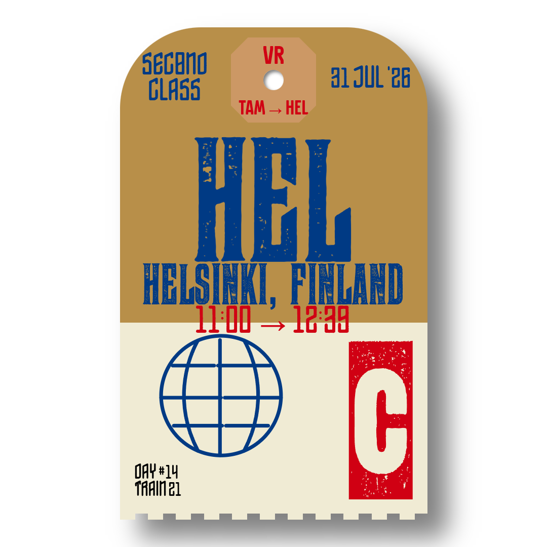 A luggage tag for train 21