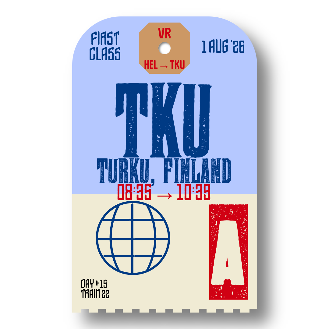 A luggage tag for train 22