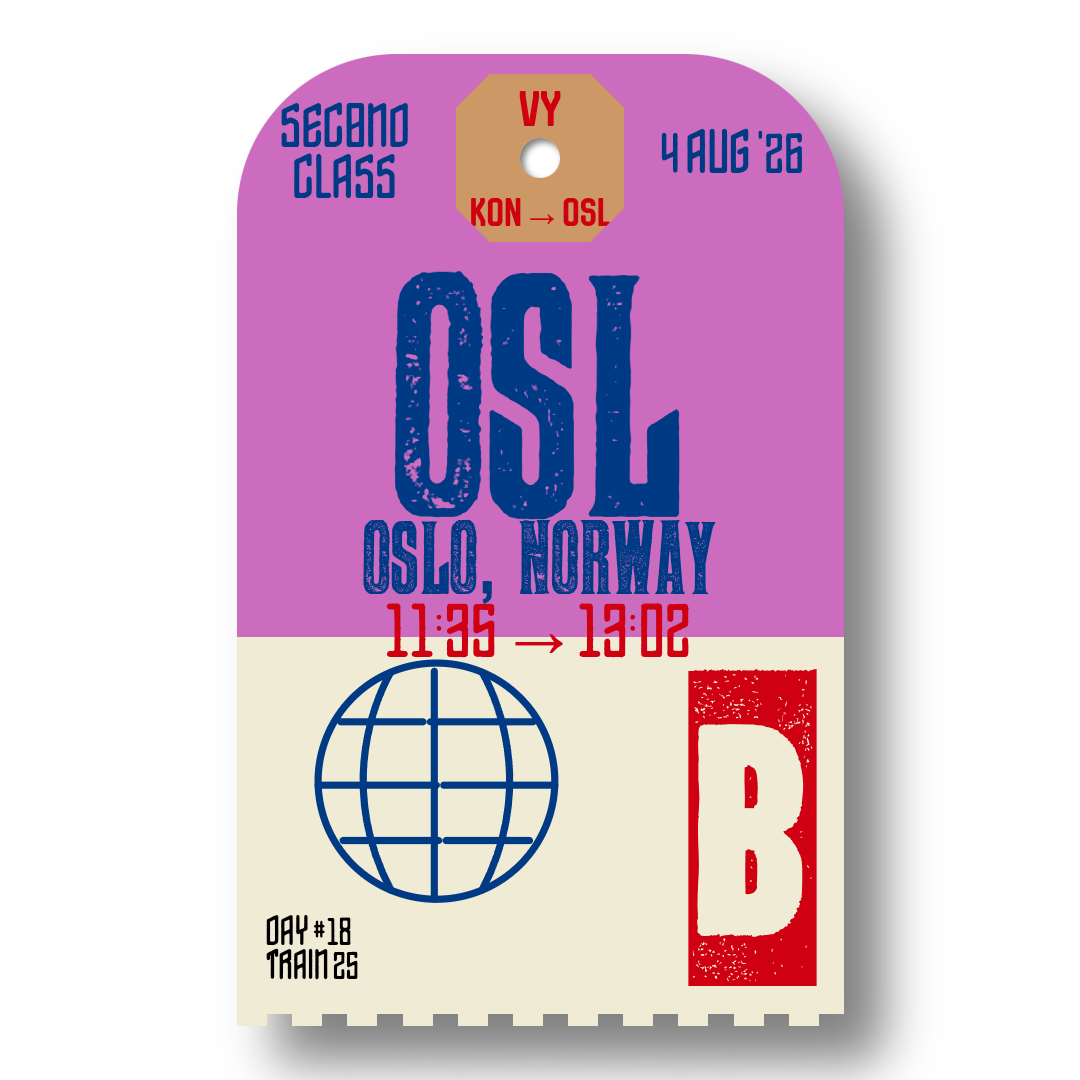 A luggage tag for train 25