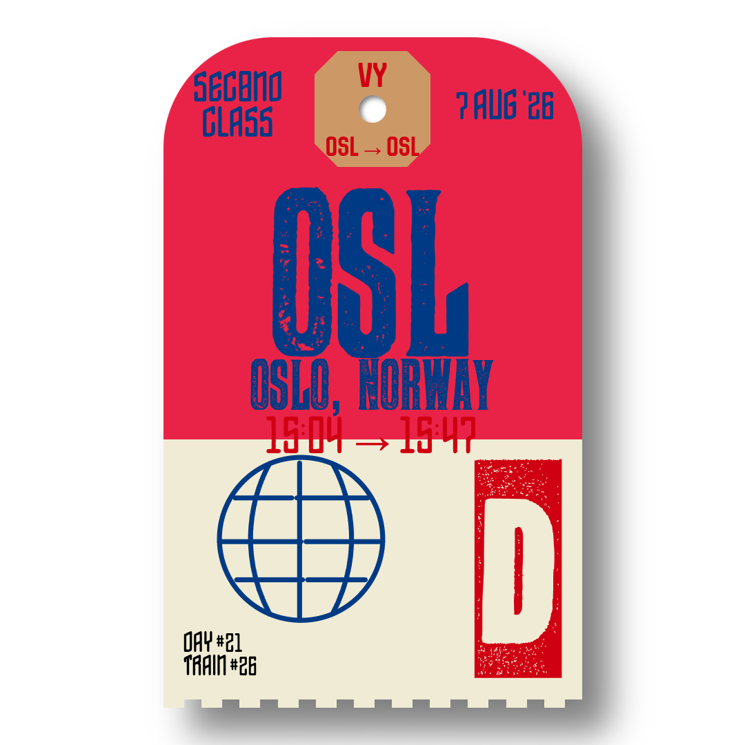 A luggage tag for train 26