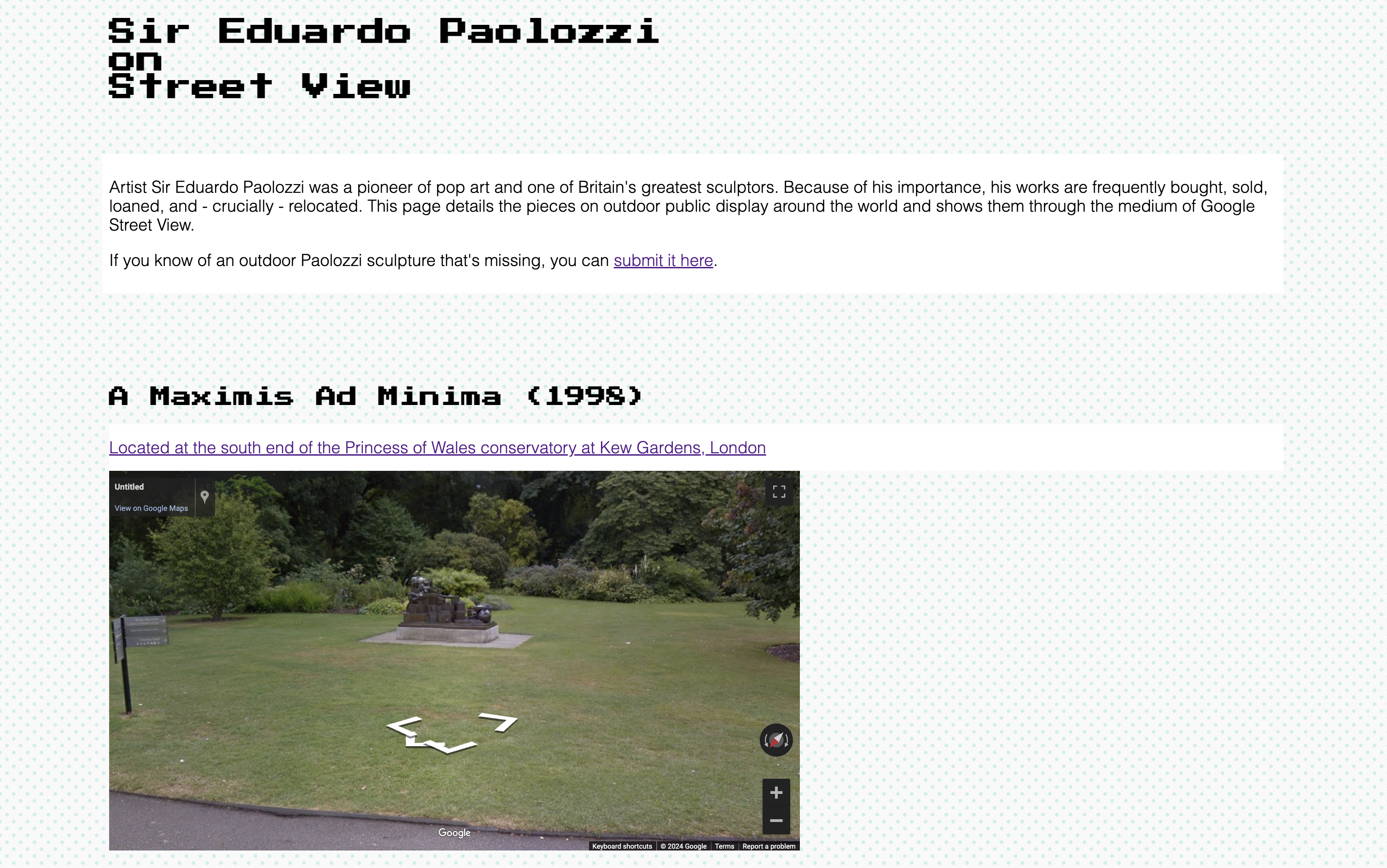 Sir Eduardo Paolozzi on Street View